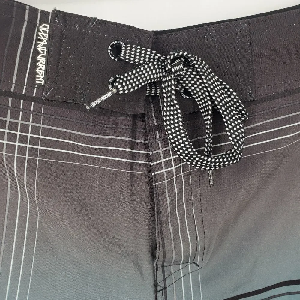 Ocean Current Board Shorts Gray and Blueish Green NWT